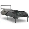 Image de Cadre De Lit Métal Sans Matelas Avec Tête De Lit Noir 75x190 Cm Vidaxl
