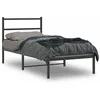 Image de vidaXL Cadre de lit métal sans matelas avec tête de lit noir 90x190 cm 355357