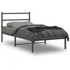 Image de Cadre De Lit Métal Sans Matelas Avec Tête De Lit Noir 107x203cm Vidaxl