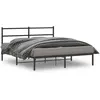 Image de Cadre De Lit Métal Sans Matelas Et Tête De Lit Noir 160x200 Cm Vidaxl