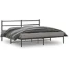 Image de Cadre De Lit Métal Sans Matelas Avec Tête De Lit Noir 193x203cm Vidaxl