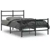 Image de Cadre De Lit Métal Sans Matelas Avec Pied De Lit Noir 120x190cm Vidaxl