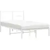 Image de Vidaxl cadre de lit métal sans matelas et tête de lit blanc 120x190 cm