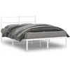 Image de Cadre De Lit Métal Sans Matelas Et Tête De Lit Blanc 135x190 Cm Vidaxl