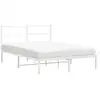 Image de Vidaxl cadre de lit métal sans matelas et tête de lit blanc 135x190 cm