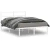 Image de Cadre De Lit Métal Sans Matelas Et Tête De Lit Blanc 140x190 Cm Vidaxl
