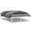 Image de vidaXL Cadre de lit métal avec tête de lit blanc 140x190 cm 355414