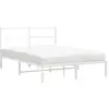 Image de Vidaxl cadre de lit métal sans matelas et tête de lit blanc 140x190 cm
