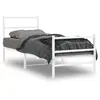 Image de Cadre De Lit Métal Sans Matelas Avec Pied De Lit Blanc 80x200cm Vidaxl