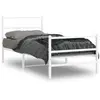 Image de Cadre De Lit Métal Sans Matelas Avec Pied De Lit Blanc 90x190cm Vidaxl