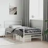 Image de Cadre De Lit Métal Sans Matelas Et Pied De Lit Blanc 107x203 Cm Vidaxl