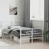 Image de Cadre De Lit Métal Sans Matelas Et Pied De Lit Blanc 120x200 Cm Vidaxl