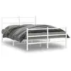 Image de Vidaxl cadre de lit métal sans matelas et pied de lit blanc 135x190 cm