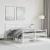 Image de Cadre De Lit M ©tal Sans Matelas Et Pied De Lit Blanc 140x190 Cm Vidaxl