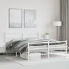 Image de Cadre De Lit Métal Sans Matelas Et Pied De Lit Blanc 150x200 Cm Vidaxl