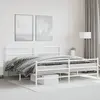 Image de Cadre De Lit Métal Sans Matelas Et Pied De Lit Blanc 183x213 Cm Vidaxl