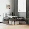 Image de Cadre De Lit Métal Sans Matelas Avec Tête De Lit Noir 90x200 Cm Vidaxl