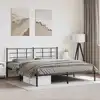 Image de Cadre De Lit Métal Sans Matelas Avec Tête De Lit Noir 183x213cm Vidaxl