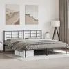 Image de Cadre De Lit Métal Sans Matelas Avec Tête De Lit Noir 193x203cm Vidaxl