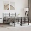 Image de Cadre De Lit Métal Sans Matelas Avec Pied De Lit Noir 120x190cm Vidaxl