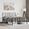 Image de Cadre De Lit Métal Sans Matelas Avec Pied De Lit Noir 140x190cm Vidaxl