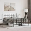 Image de vidaXL Cadre de Lit Métal avec Tête de Lit Pied de Lit Lit Double avec Sommier à Lattes Lit Adulte avec Pied Chambre 355579