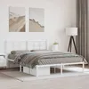 Image de Cadre De Lit Métal Sans Matelas Et Tête De Lit Blanc 150x200 Cm Vidaxl