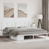 Image de Cadre De Lit Métal Sans Matelas Et Tête De Lit Blanc 200x200 Cm Vidaxl