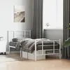 Image de Cadre De Lit Métal Sans Matelas Avec Pied De Lit Blanc 90x190cm Vidaxl