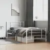 Image de Cadre De Lit Métal Sans Matelas Et Pied De Lit Blanc 107x203 Cm Vidaxl