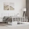 Image de Cadre De Lit Métal Sans Matelas Et Pied De Lit Blanc 140x190 Cm Vidaxl