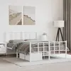 Image de Cadre De Lit Métal Sans Matelas Et Pied De Lit Blanc 140x200 Cm Vidaxl