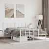 Image de Cadre De Lit Métal Sans Matelas Et Pied De Lit Blanc 150x200 Cm Vidaxl