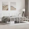 Image de Cadre De Lit Métal Sans Matelas Et Pied De Lit Blanc 193x203 Cm Vidaxl