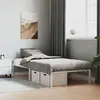 Image de Cadre De Lit En Métal Sans Matelas Blanc 107x203 Cm Vidaxl