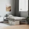 Image de vidaXL Cadre de lit métal blanc 107x203 cm 373669