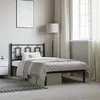 Image de vidaXL Cadre de Lit Métal avec Tête de Lit Lit Simple avec Sommier à Lattes Lit Adulte avec Pied Meuble de Chambre 374236