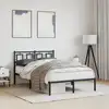 Image de Cadre De Lit Métal Sans Matelas Avec Tête De Lit Noir 120x190cm Vidaxl