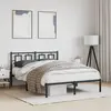 Image de Cadre De Lit Métal Sans Matelas Avec Tête De Lit Noir 140x190cm Vidaxl