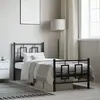 Image de Cadre De Lit Métal Sans Matelas Avec Pied De Lit Noir 75x190 Cm Vidaxl