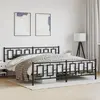 Image de Cadre De Lit Métal Sans Matelas Avec Pied De Lit Noir 193x203cm Vidaxl