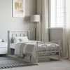 Image de Cadre De Lit Métal Sans Matelas Avec Pied De Lit Blanc 75x190cm Vidaxl