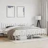 Image de Cadre De Lit Métal Sans Matelas Et Pied De Lit Blanc 193x203 Cm Vidaxl
