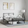 Image de Cadre De Lit Métal Sans Matelas Avec Tête De Lit Noir 120x190cm Vidaxl