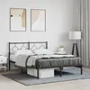 Image de Cadre De Lit Métal Sans Matelas Avec Tête De Lit Noir 135x190cm Vidaxl