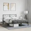 Image de Cadre De Lit Métal Sans Matelas Avec Tête De Lit Noir 140x200cm Vidaxl