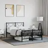 Image de Cadre De Lit Métal Sans Matelas Avec Pied De Lit Noir 120x190cm Vidaxl