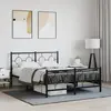 Image de Cadre De Lit Métal Sans Matelas Avec Pied De Lit Noir 140x190cm Vidaxl