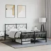 Image de Cadre De Lit Métal Sans Matelas Avec Pied De Lit Noir 140x200cm Vidaxl