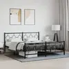 Image de Cadre De Lit Métal Sans Matelas Avec Pied De Lit Noir 183x213cm Vidaxl